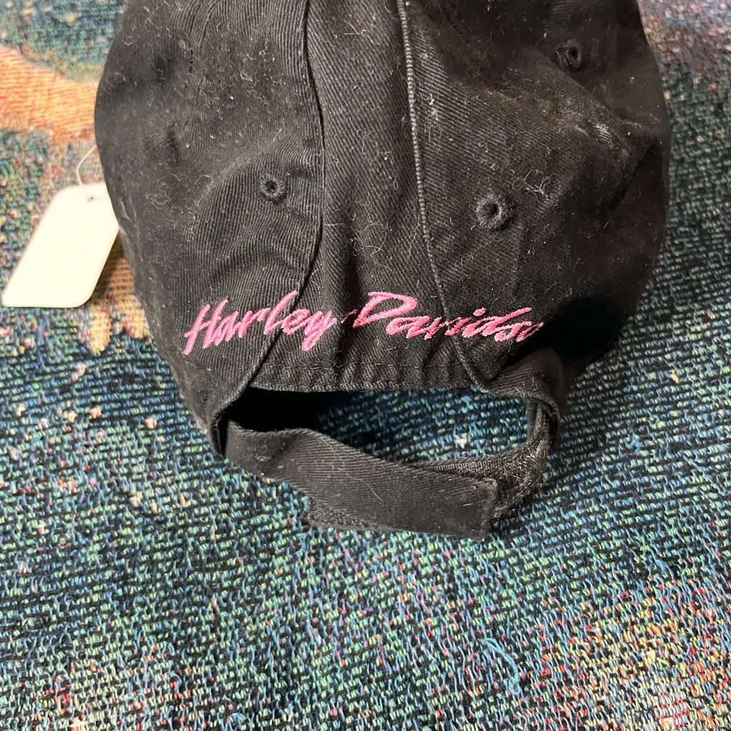 Harley‑Davidson Women’s Black & Pink Adjustable Hat Velcro Strapped Streetwear - Image 6