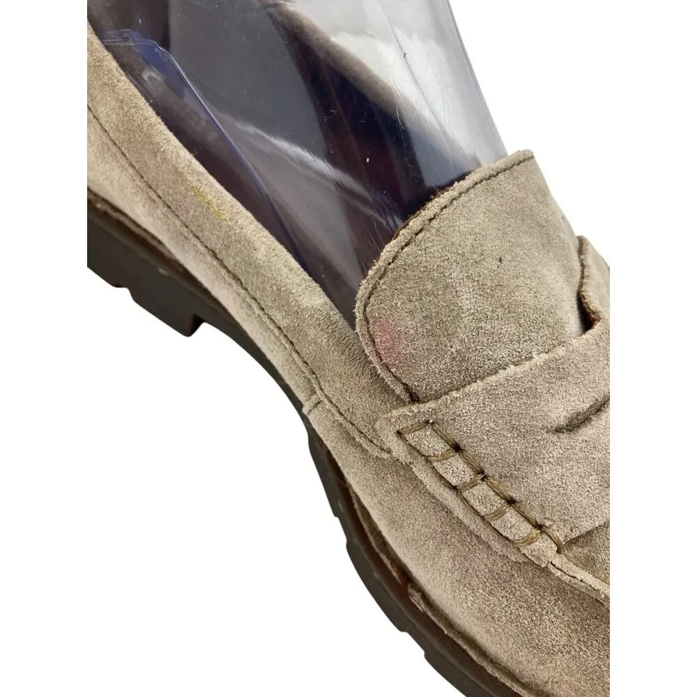 *Born Penny Loafer Women Size 9.5 Taupe Suede Leather Comfort Casual Academia Tan - Image 11