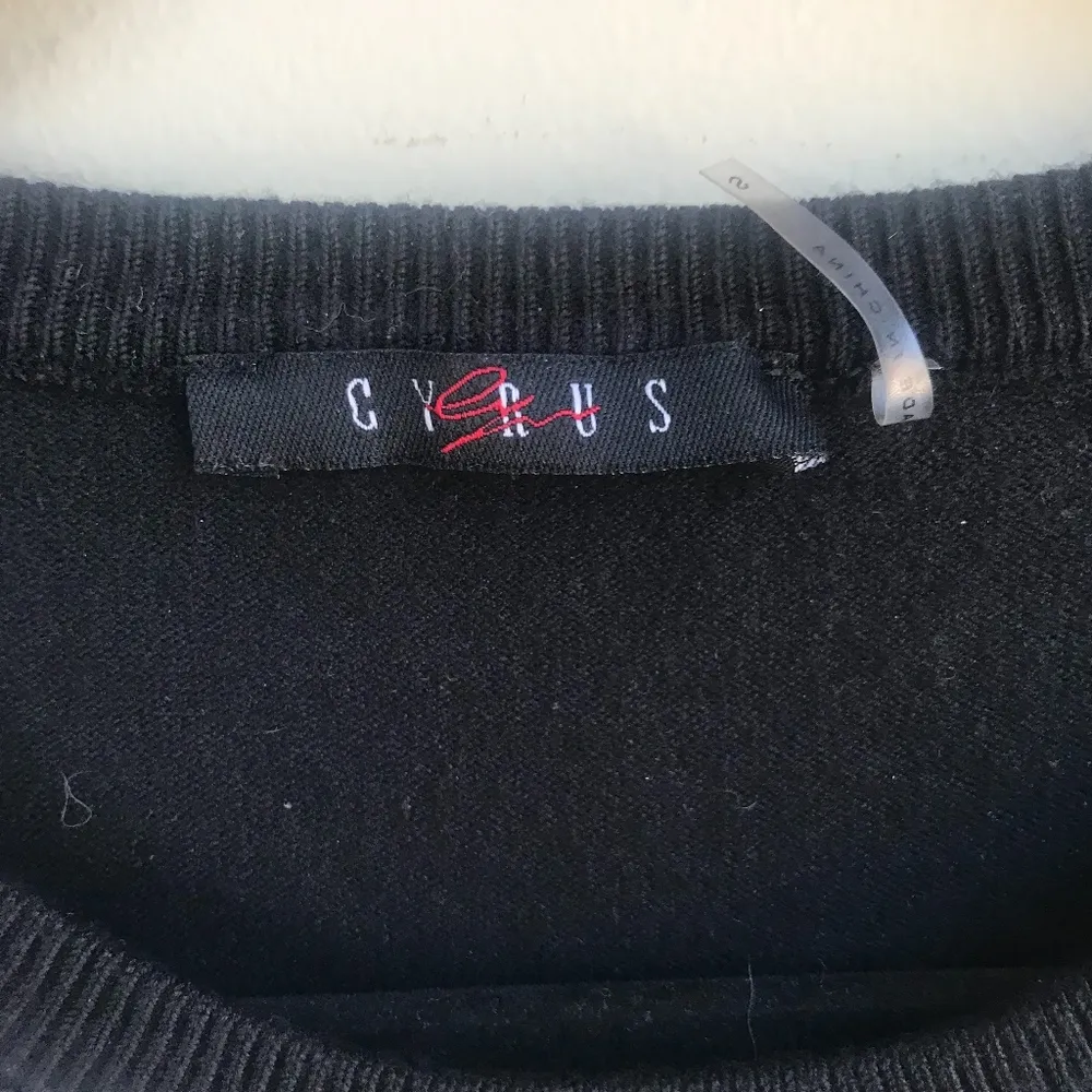 CYRUS Women’s Small Black Sweater w Jewelry Collar - Image 2