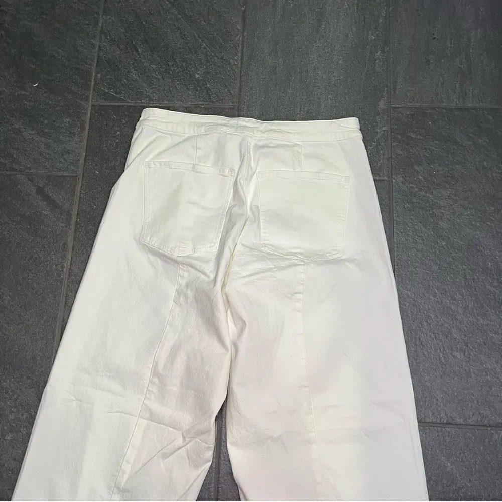 Madewell Curvy Emmet Wide Leg Jean 33 Tall Cropped Tile White NWT High Rise - Image 11