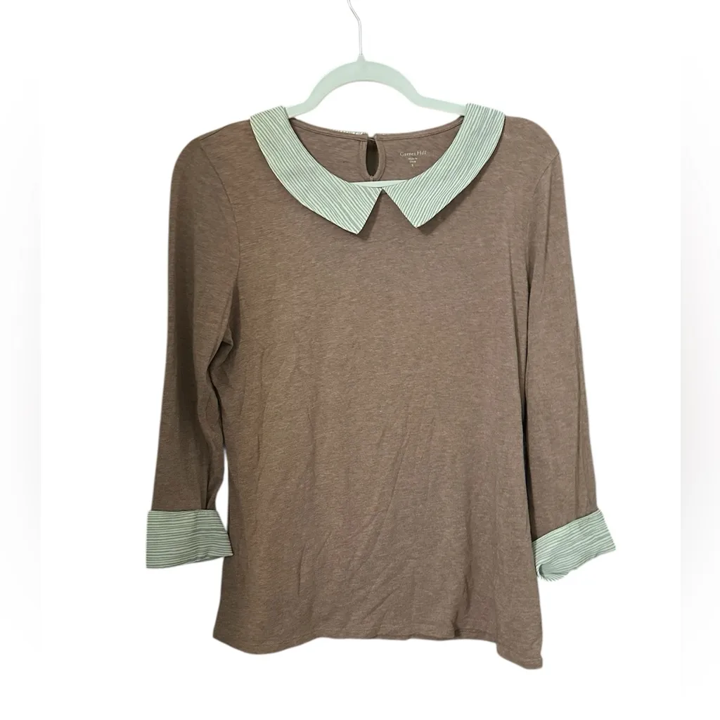 Garnet Hill Peter Pan Collared Top Size S - Image 2