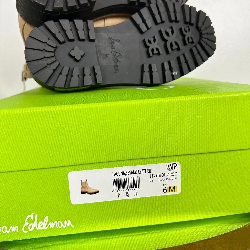 SAM EDELMAN Laguna Waterproof Lug Sole Chelsea Boot in Sesame Size US 6 NWT - Image 12