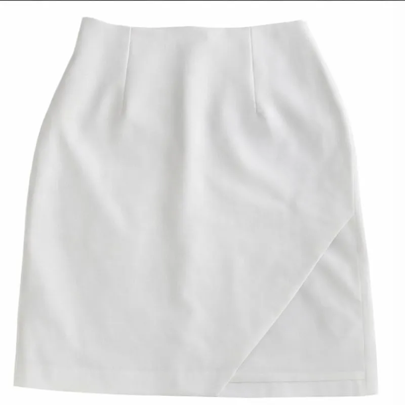 NBD Skirt Womens Large White Asymmetrical Hem Pencil Glam Cutout Mini - Image 2