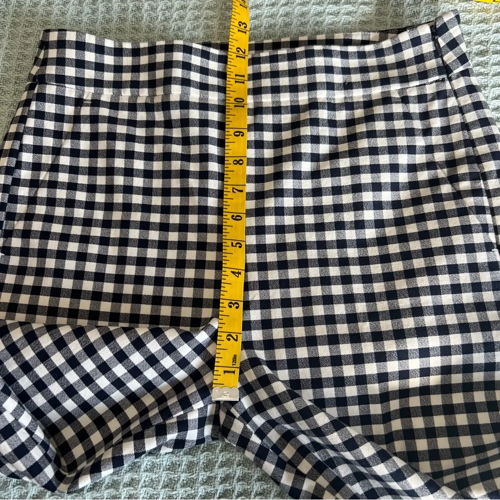 J.Crew Remi Pant Womens 8 Gingham White Navy High Rise Slim Cropped Ankle #AJ336 - Image 9