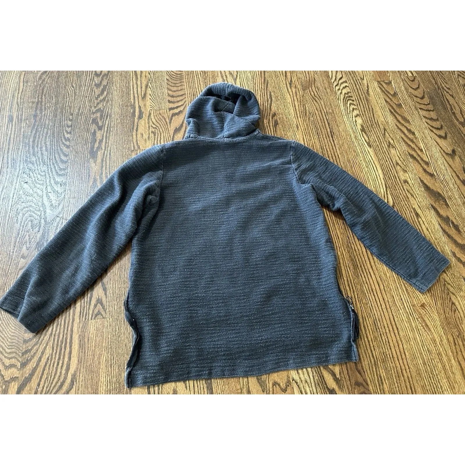 RARE Built By Wendy Y2K Dark Gray 100%‎ Cotton Hoodie Wolf Buttons Clasps Sz M Size M - Image 10