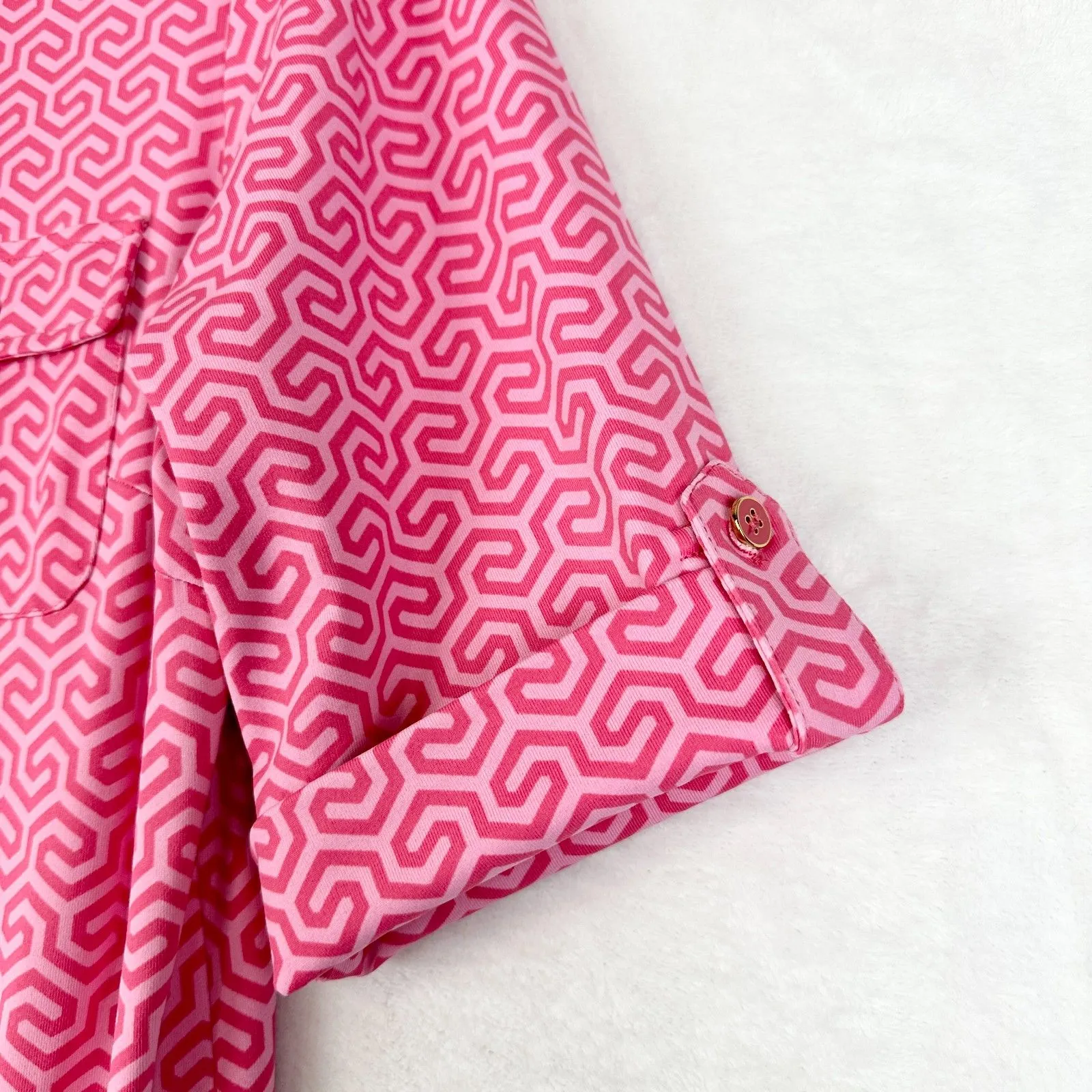 J McLaughlin Lawrence Catalina Cloth Dress Size Large Pink Honeycomb NWOT - Image 6