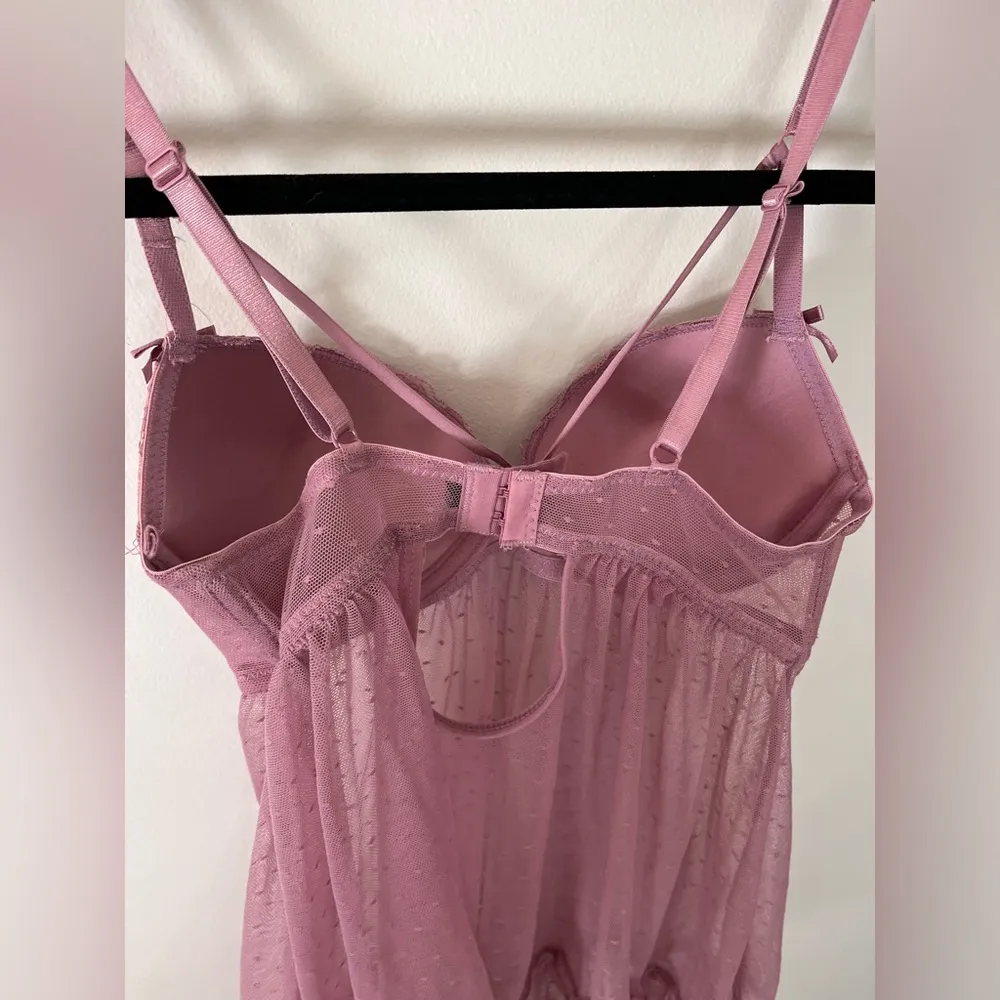 VICTORIAS SECRET Push Up Lingerie Dress Rose Women’s Size Small EUC - Image 6