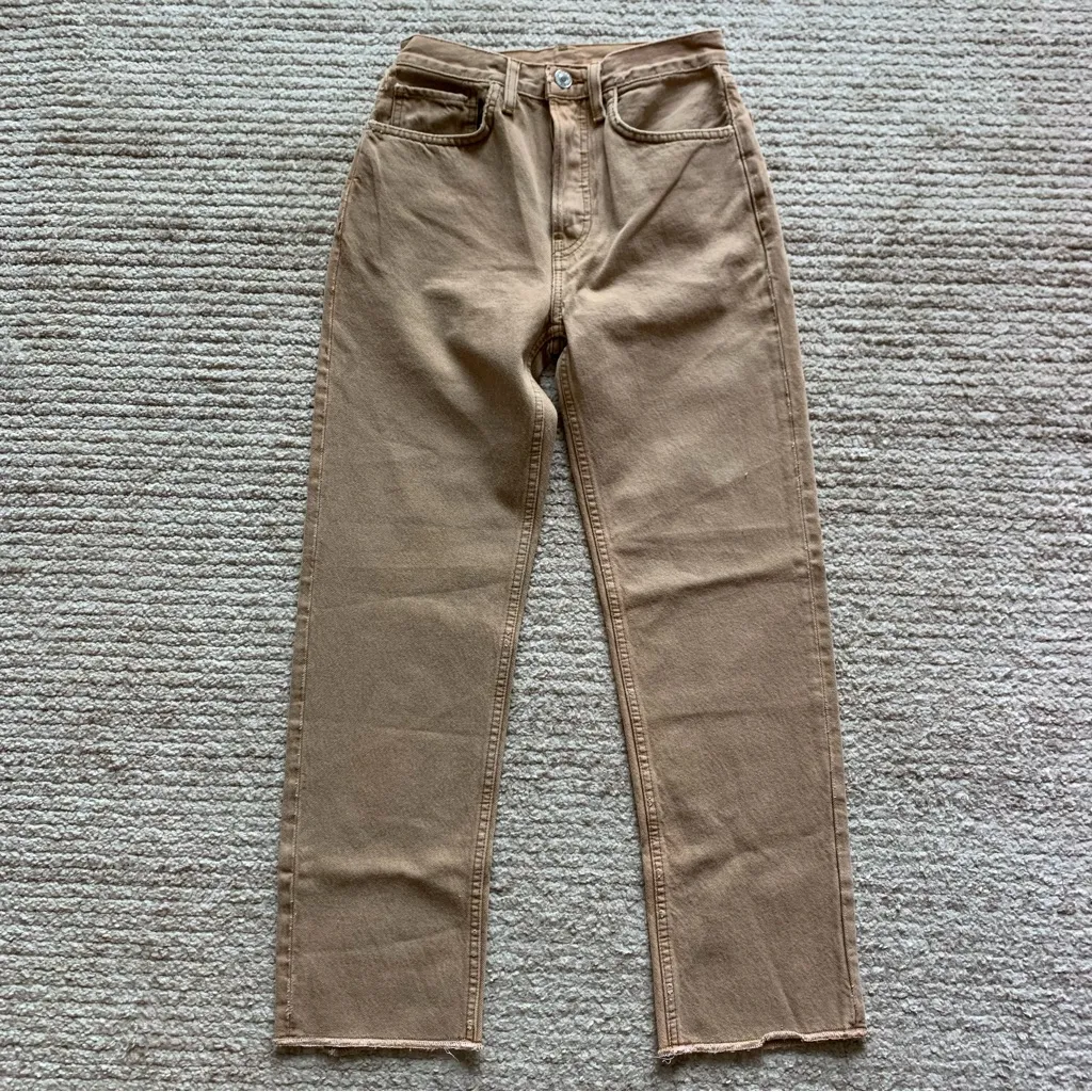 Re/Done 70s Stovepipe Jeans NWOT Washed Khaki - Image 2