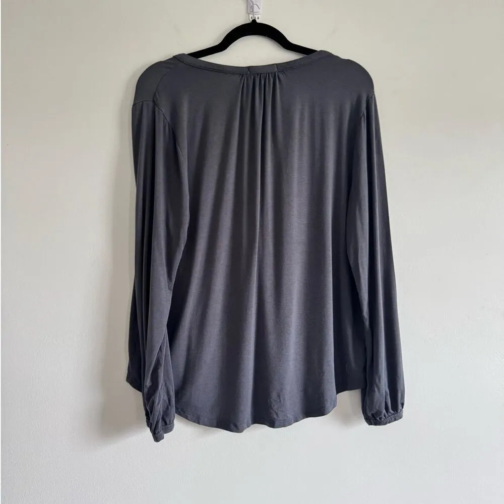 Barefoot Dreams Jersey Top Gray Size L Long Sleeve Modal Blend Soft Stretch - Image 2