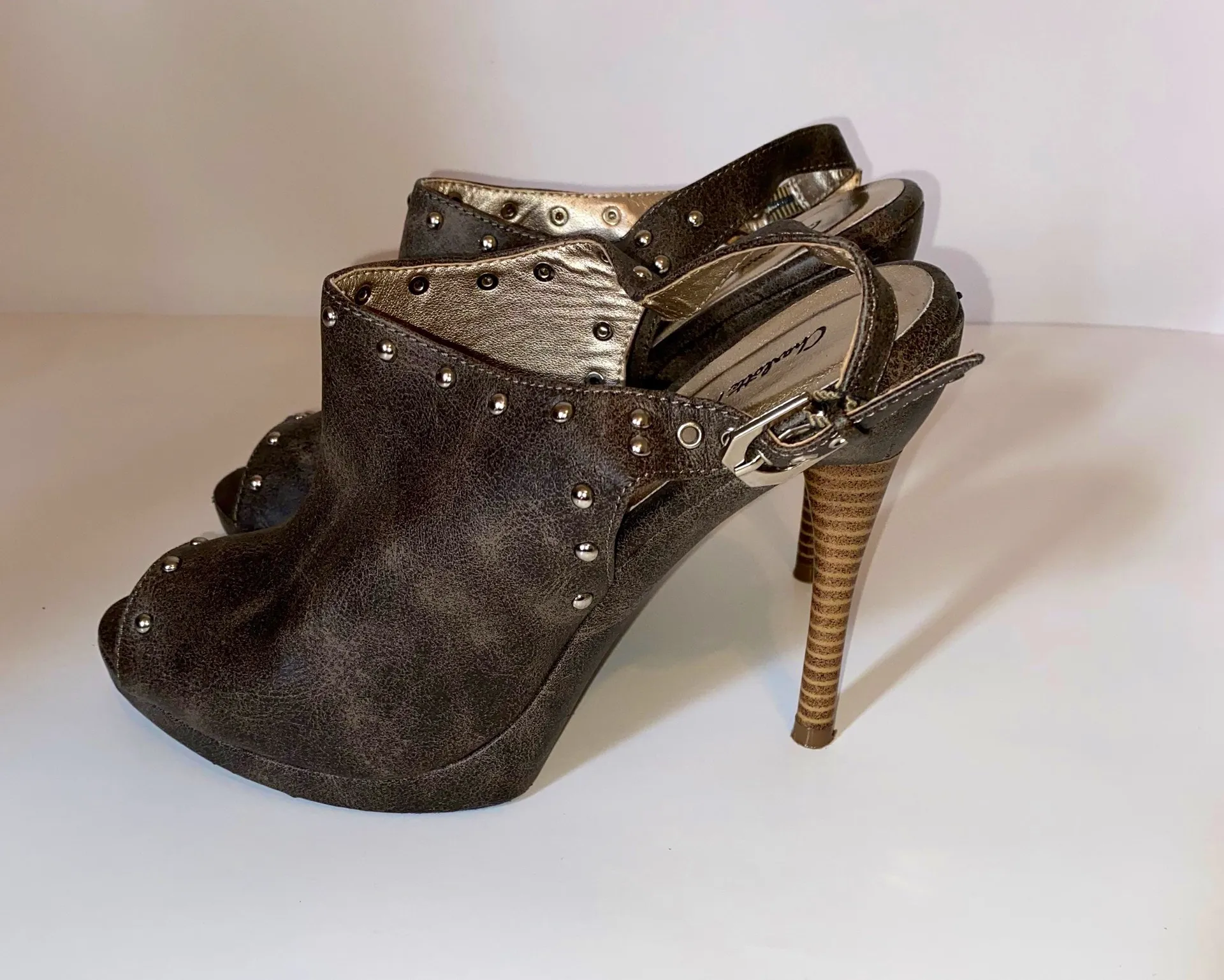 Open Toed Studded Stilettos - Image 2