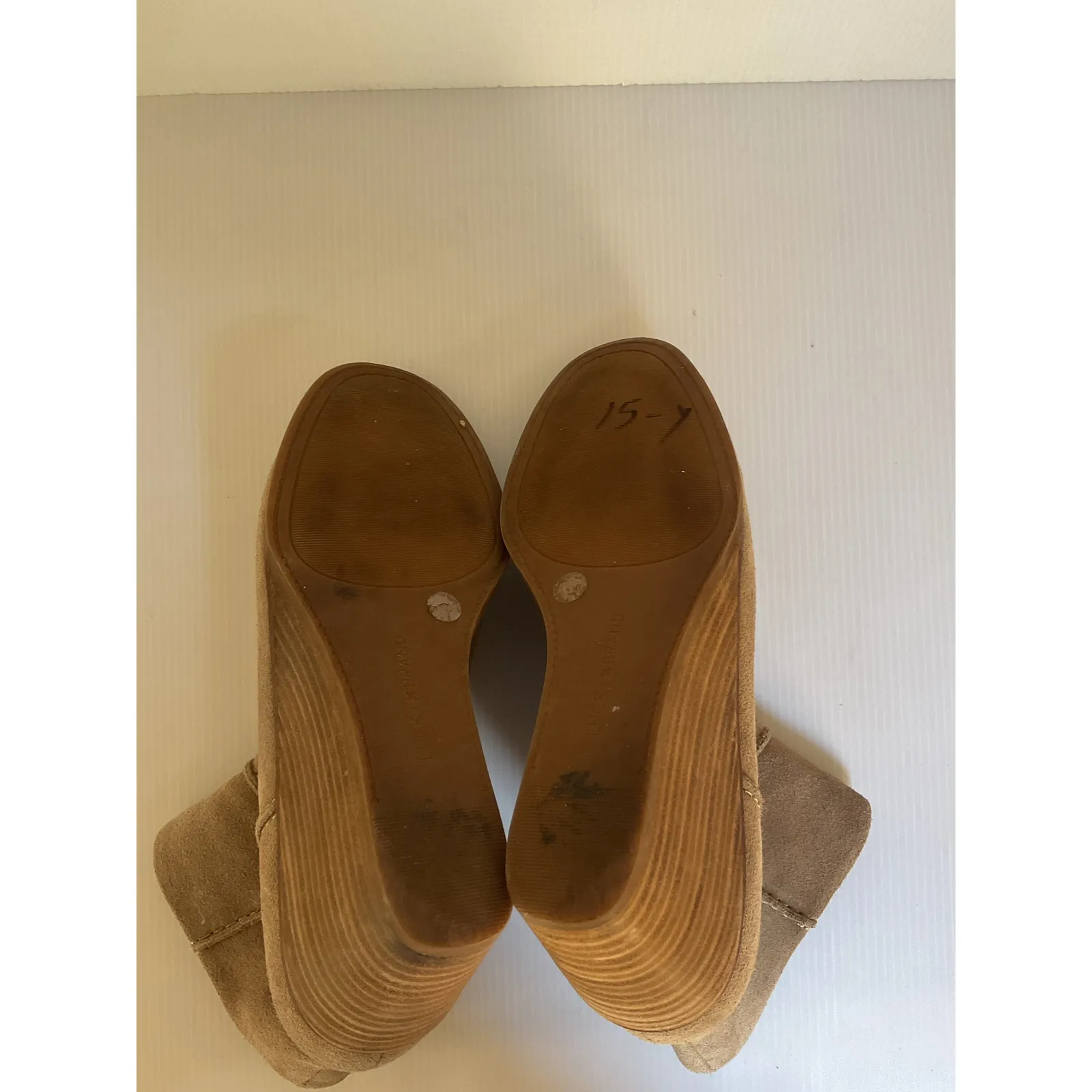 Lucky Brand Suede Ankle Booties • Beige/Taupe • Wedge Heel • Women’s 7.5 - Image 9