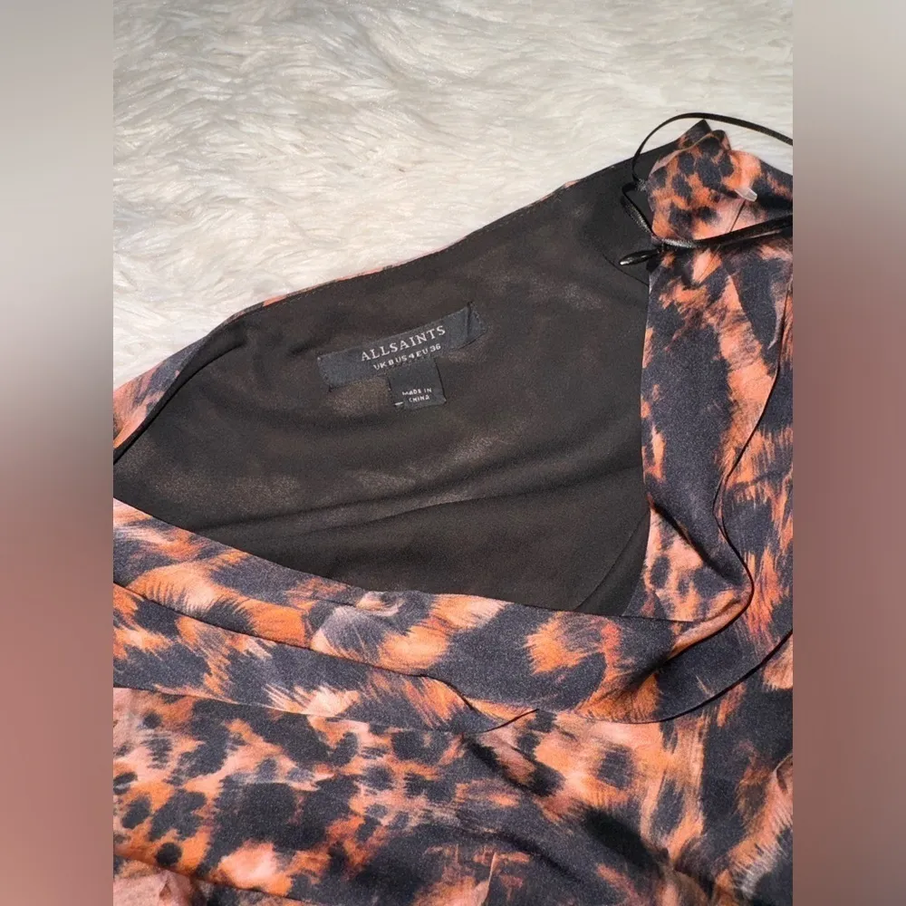 NWOT AllSaints Cayla Spark Abstract Animal Print One-Shoulder Minidress sz 4 - Image 6