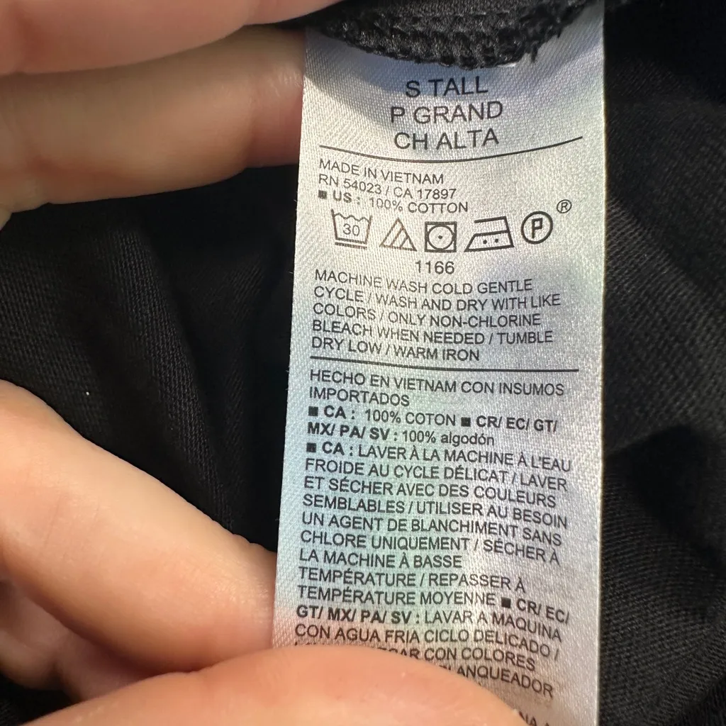 Old Navy Black Shortsleeve Midi Shirt Dress Size Small Tall NWT - Image 4