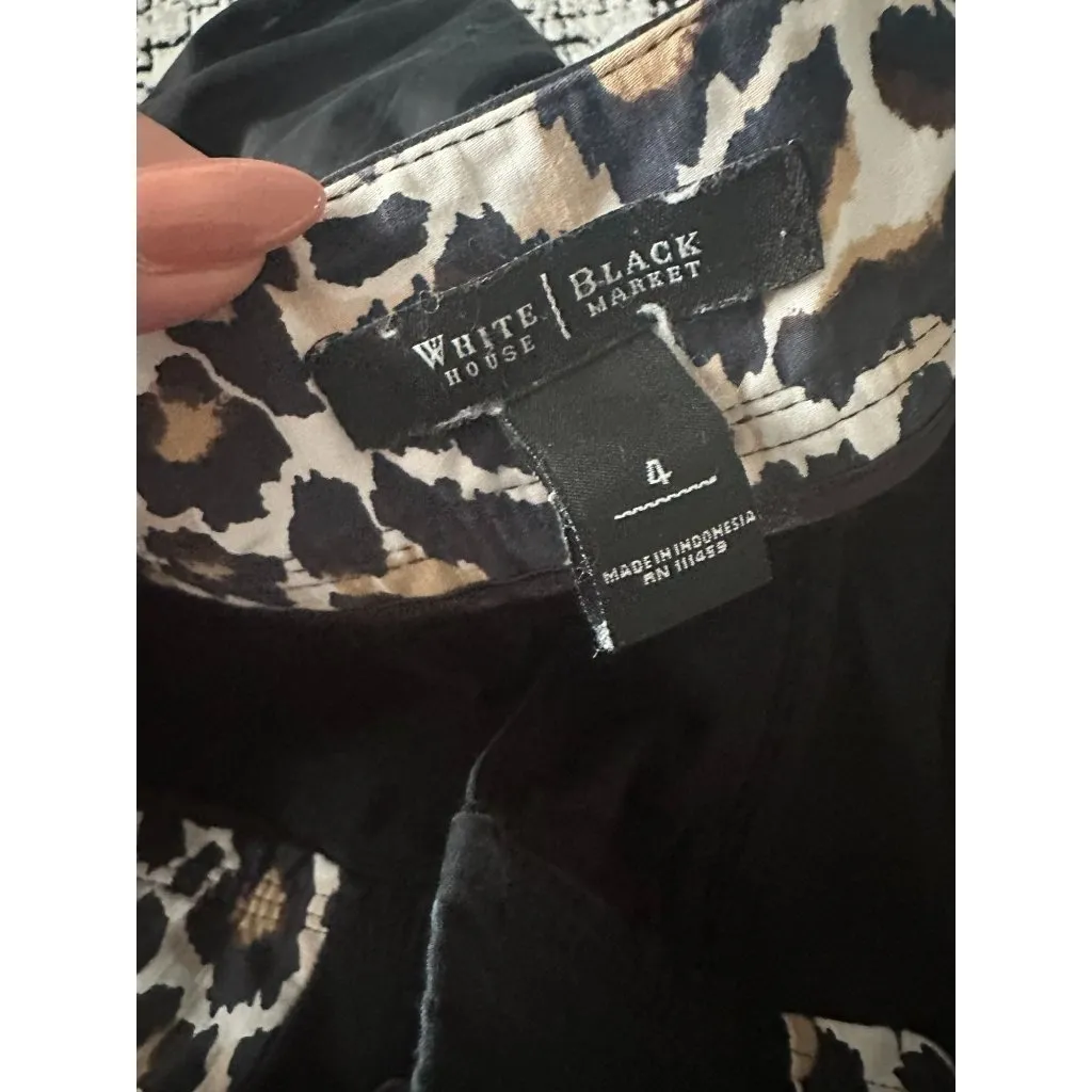 WHITE HOUSE BLACK MARKET WHBM Black Dress Button Detailed Crop Pants Size 4 - Image 7