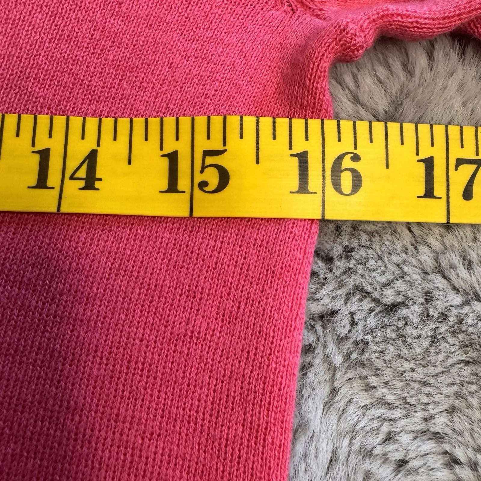 Banana Republic Cotton/Wool V-Neck‎ Sweater Pink Barbie Womens Sz M Lightweight - Image 8