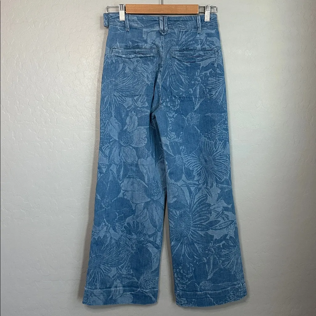 Anthropologie Pilcro The Skipper Side-Zip Cropped Floral Jeans - Image 5