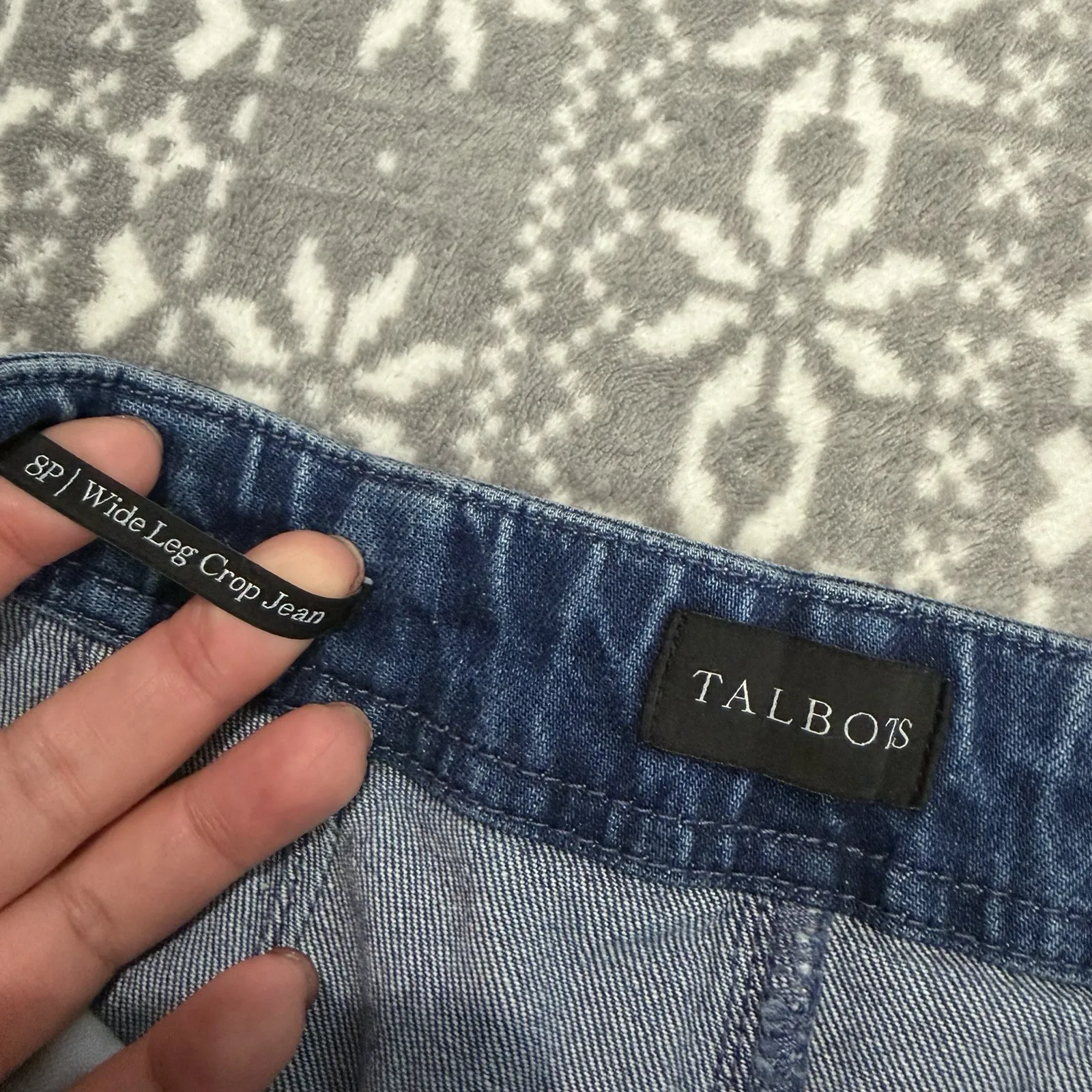 Talbots Wide Leg Crop Jean Cora Wash Blue Size 8 Petite Casual Stretch - Image 4