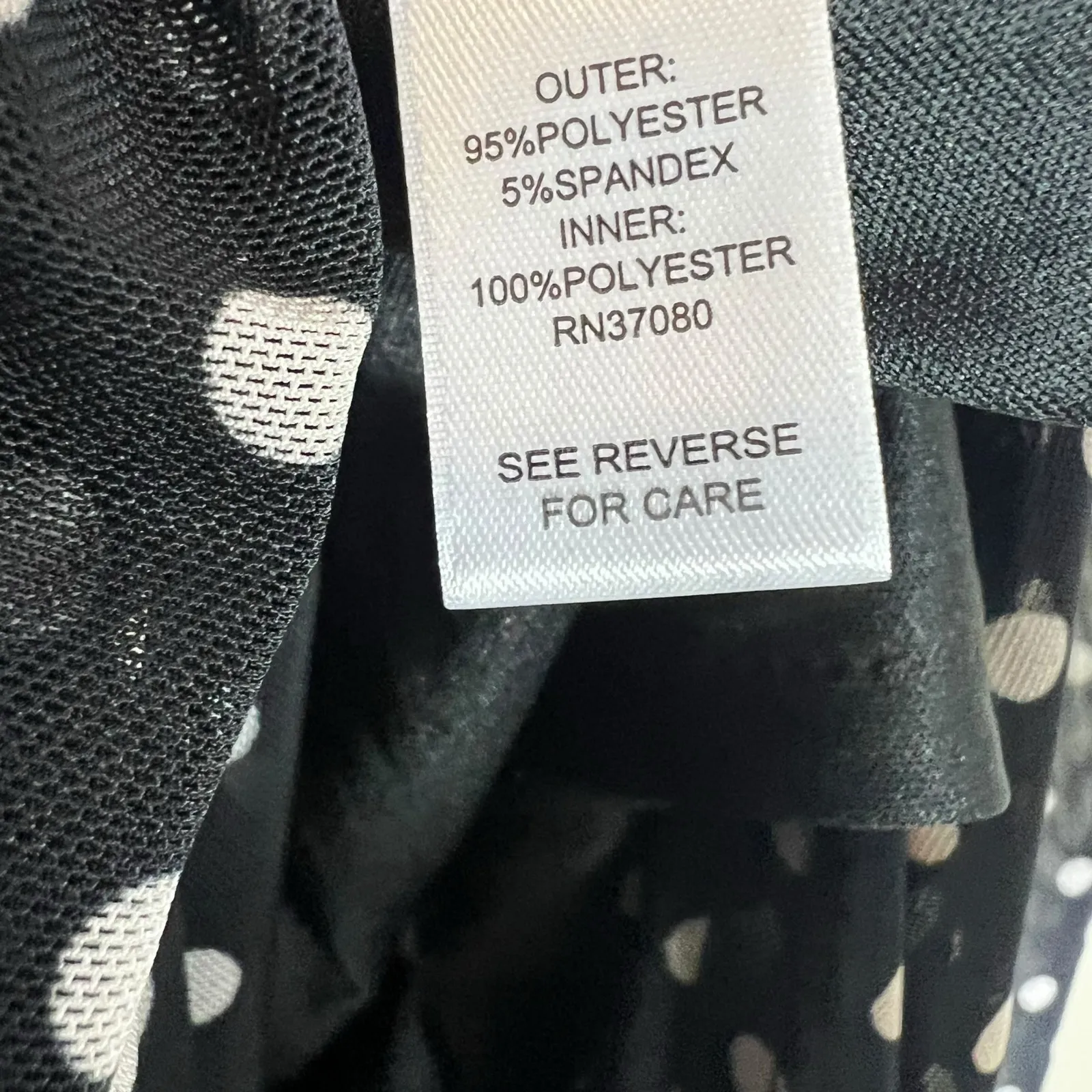 Cato Polka Dot Tiered Midi Dress Womens L Black White Sheer Lined Coquette - Image 6