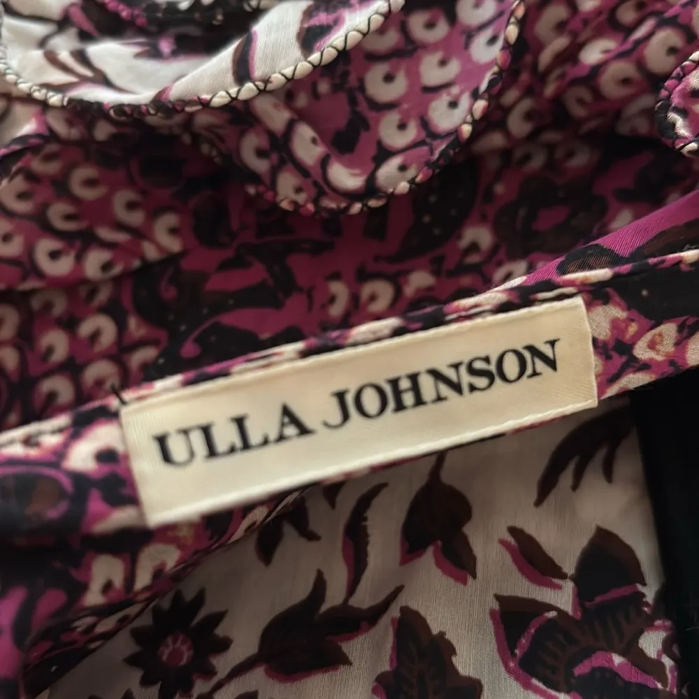 ULLA JOHNSON Zoya Ruffle Tiered‎ Floral Maxi Dress in Fuchsia Size 2 - Image 13