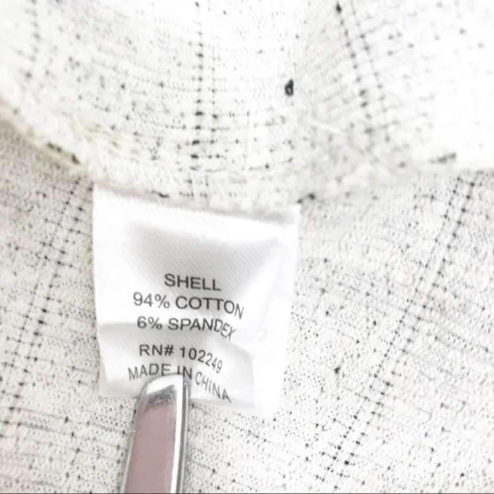 Cream  with Black Stripes & Trim Sleeveless V-Neck Dress Size XS - Image 9