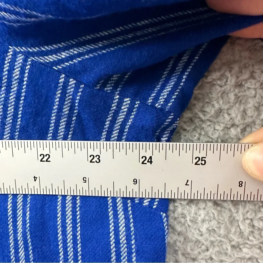 NWT Kim Rogers Curvy Long Sleeve Button Down Shirt Cotton Blue Stripe Women's 1X - Image 6