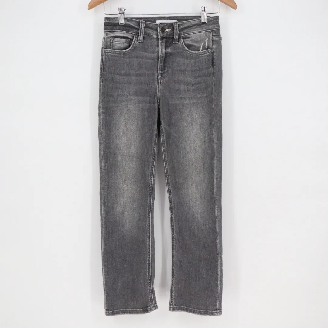 Flying Monkey Gray Wash Denim Jeans Straight Leg Distressed Size 24 Style F4754 - Image 2