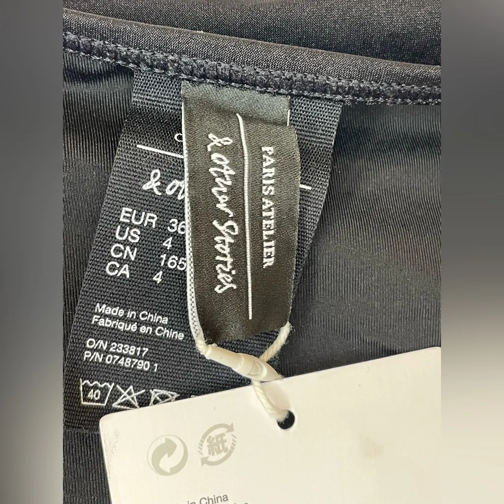 & Other Stories NWT Bikini Top Black High-Waisted Bikini Bottoms Swimsuit Size 4 - Image 9