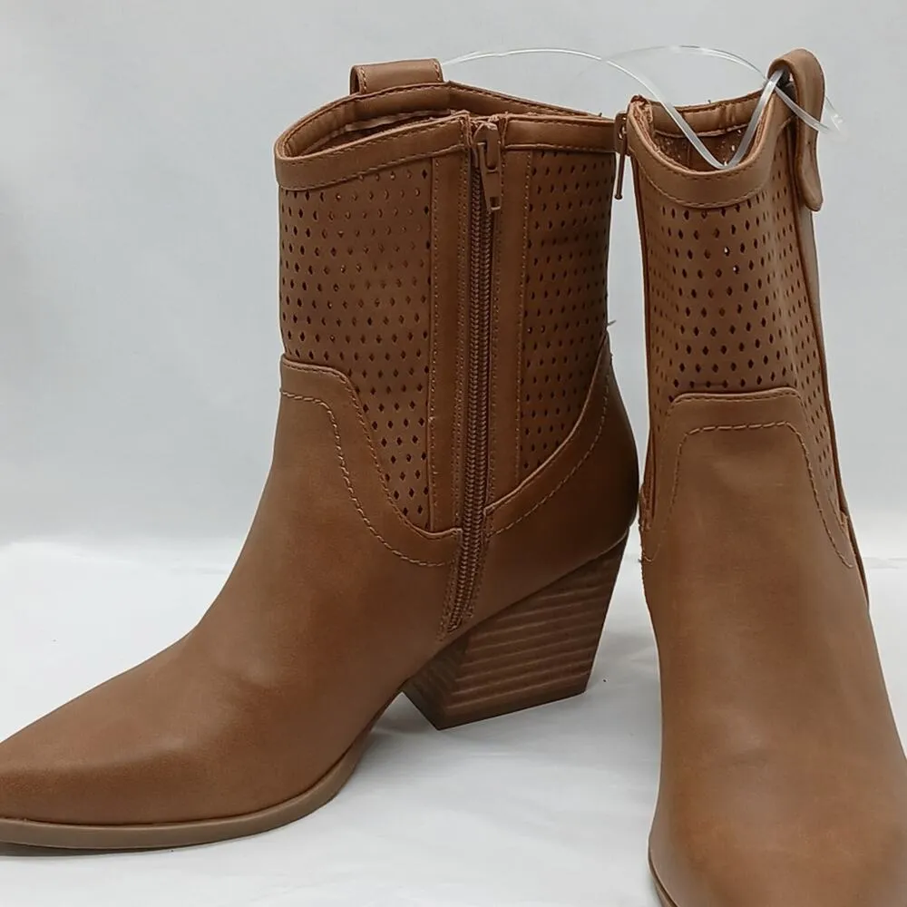 Dolce Vita Kirby Ankle Boot Women 6.5 Tan Western Shoes Cowboy Cowgirl Pointed Brown - Image 2