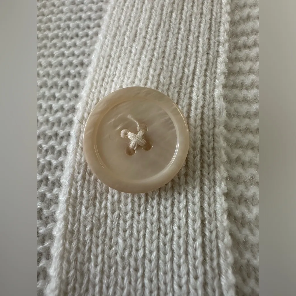 Van Kukil 100% Cashmere Cream Textured Knit Cardigan Sweater Size M Size M - Image 6
