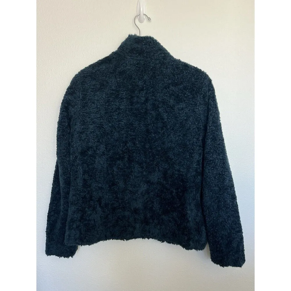 Pendleton Wool Blend Jacket M Blue Full Zip Snap Pocket Sherpa Fleece Outdoor - Image 5