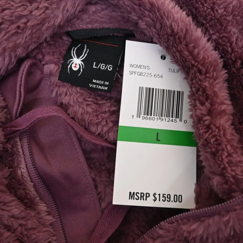 Spyder Womens L Bailey Faux Shearling Jacket in Tulipwood Purple NEW - Image 8