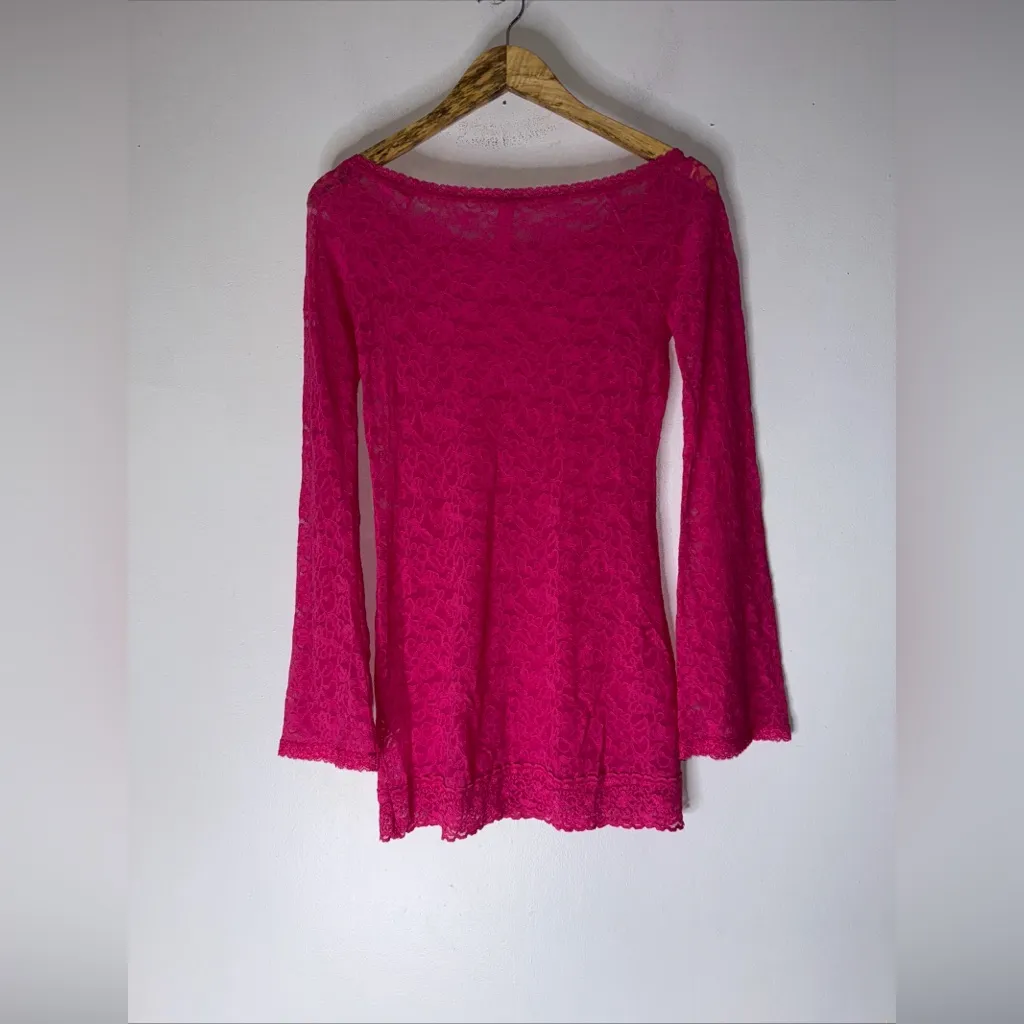 Victoria’s‎ Secret The Lacie Pink Lace Bell Sleeve Mini Dress Small - Image 2