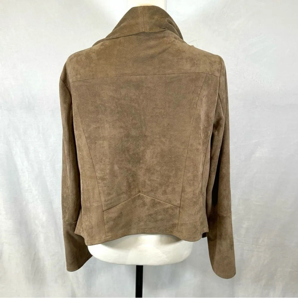 Umgee tan suede zip moto stlye jacket size small - Image 11