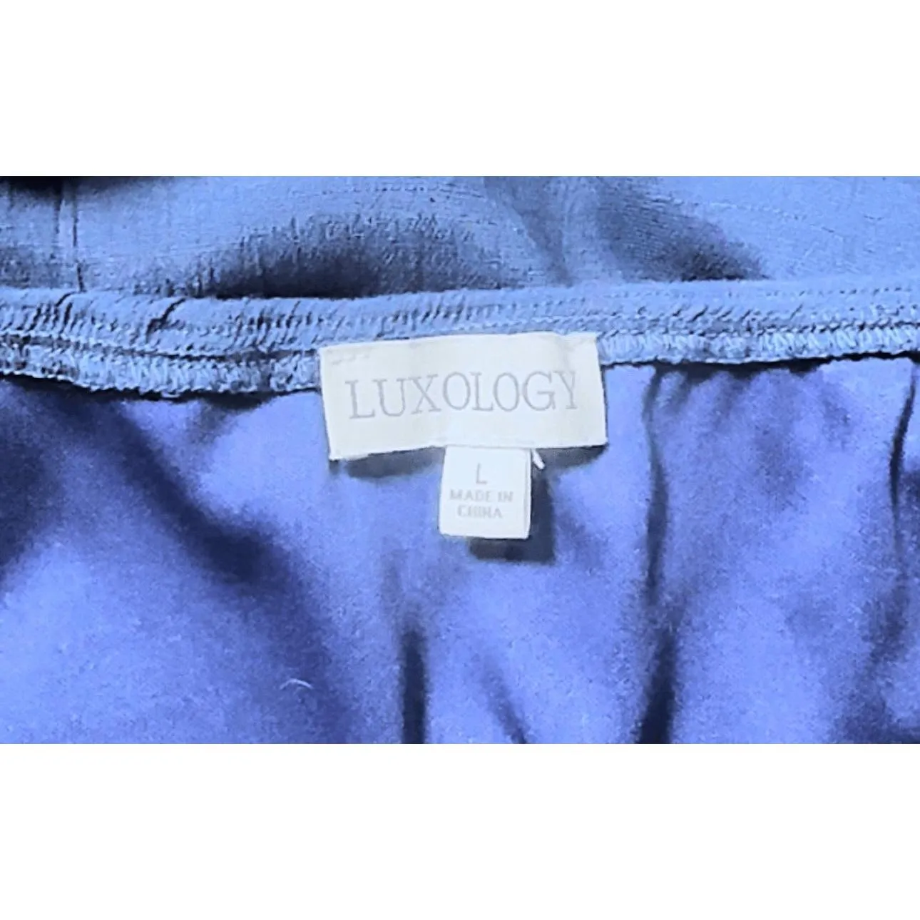 Luxology Dress Womens Blue Aline HighLow Adjustable TieStrap Midi Boho Flowy - Image 5