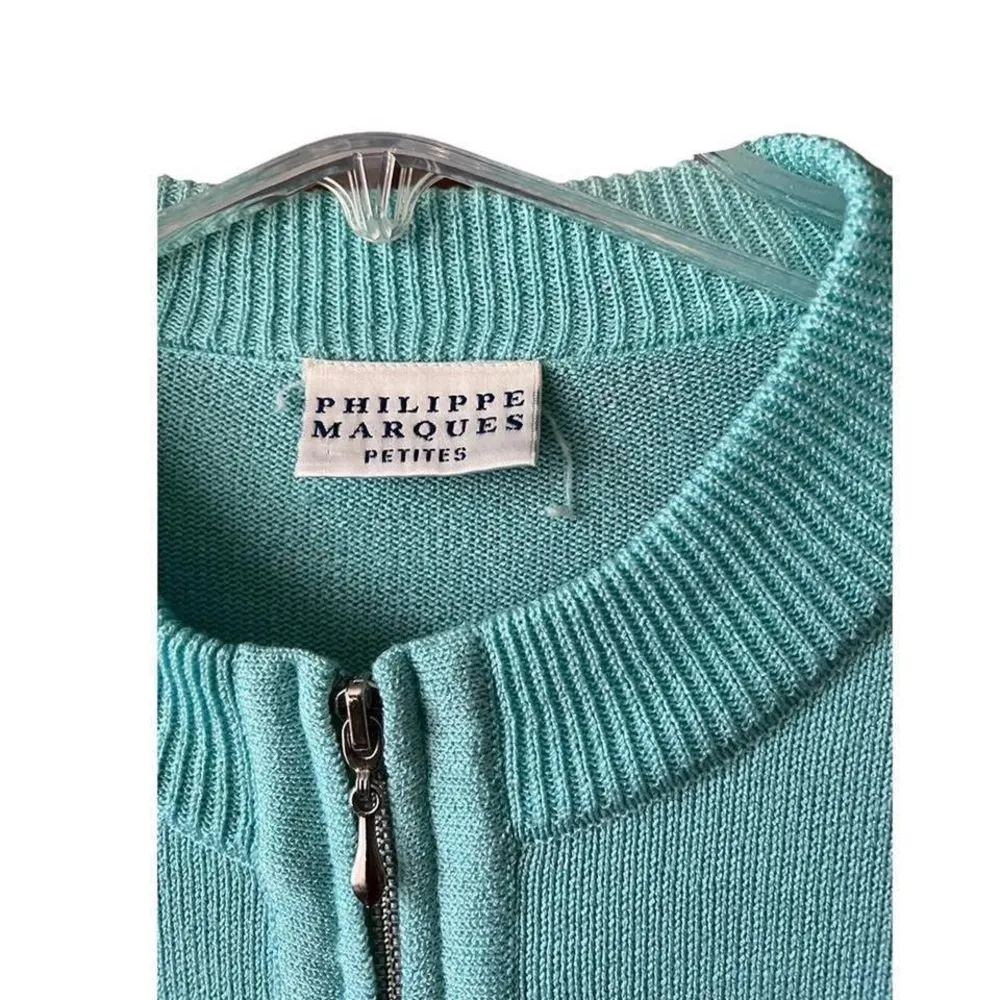 Vintage 80’s Aqua Knit Jacket and matching skirt. Quality outfit. Size undefined - Image 3