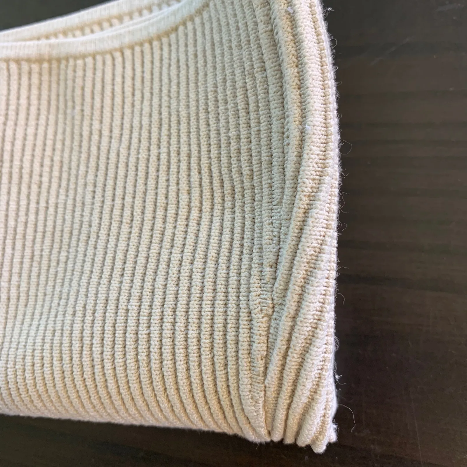 BABATON Beige Ribbed Knit Tube Top Bandeau M Neutral Basic Capule Layering - Image 9