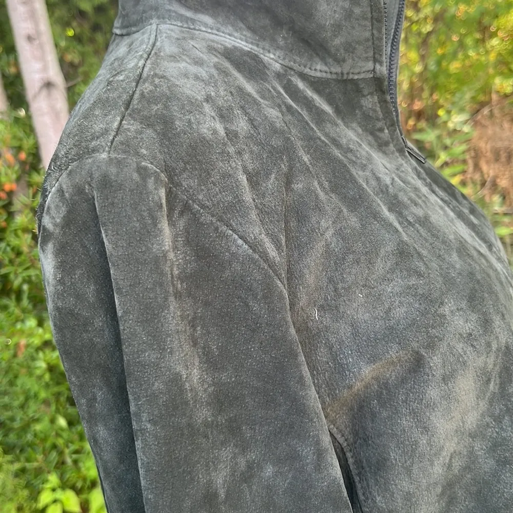 Josephine Chaus Green Suede Leather Jacket Size S - Image 5