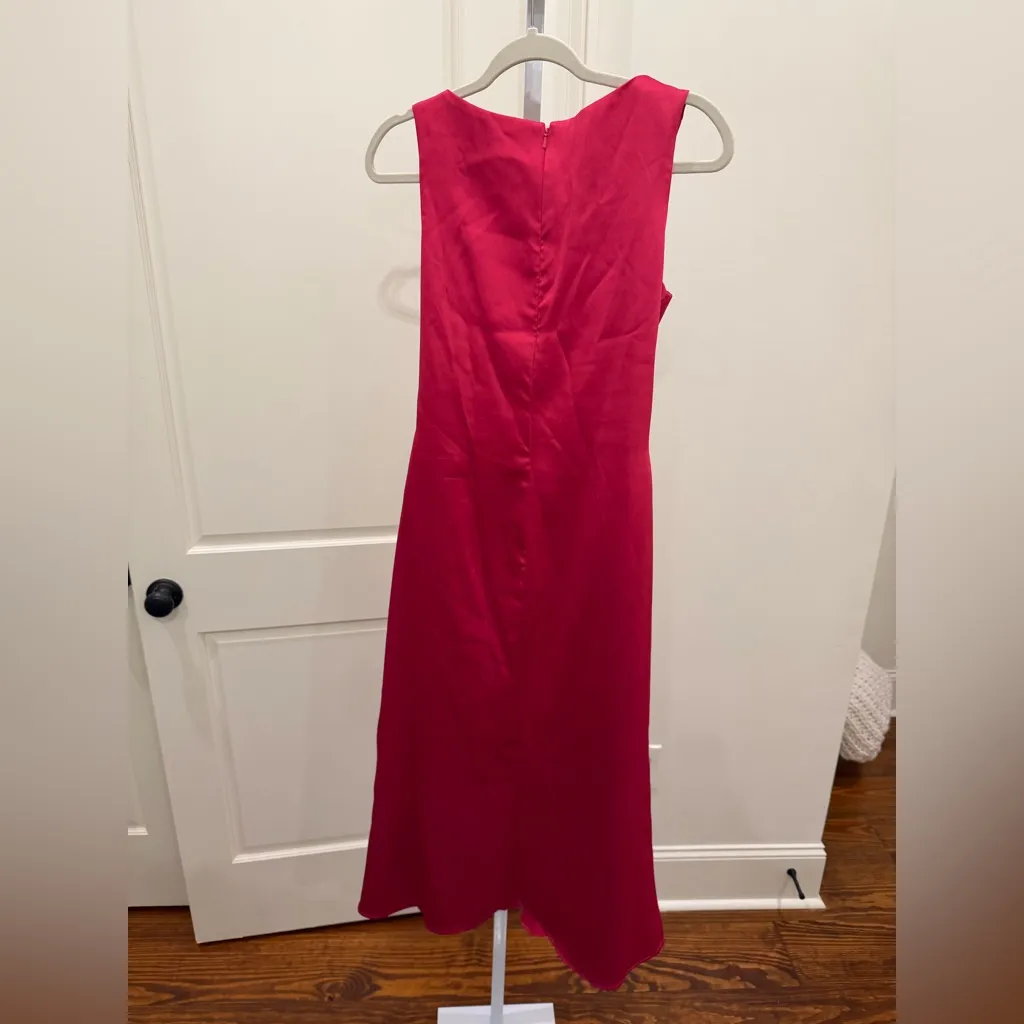 IEENA Mac Duggal 26625 Satin Ruched V-Neck Faux Wrap Lipstick Mini SZ 4 - Image 12