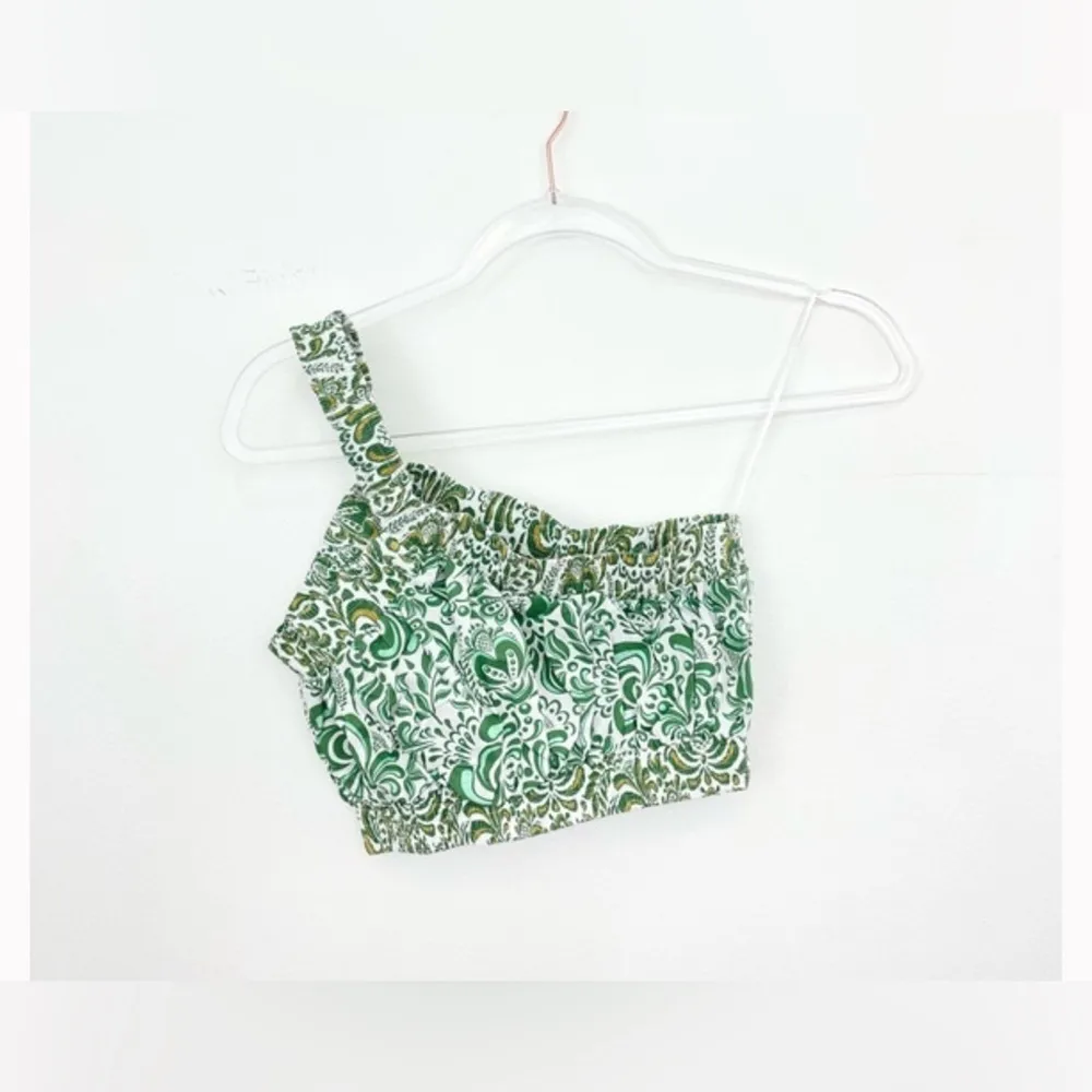 Hyacinth House Gina Crop Top Size S NWT Green Floral One Shoulder Cotton Boho - Image 3