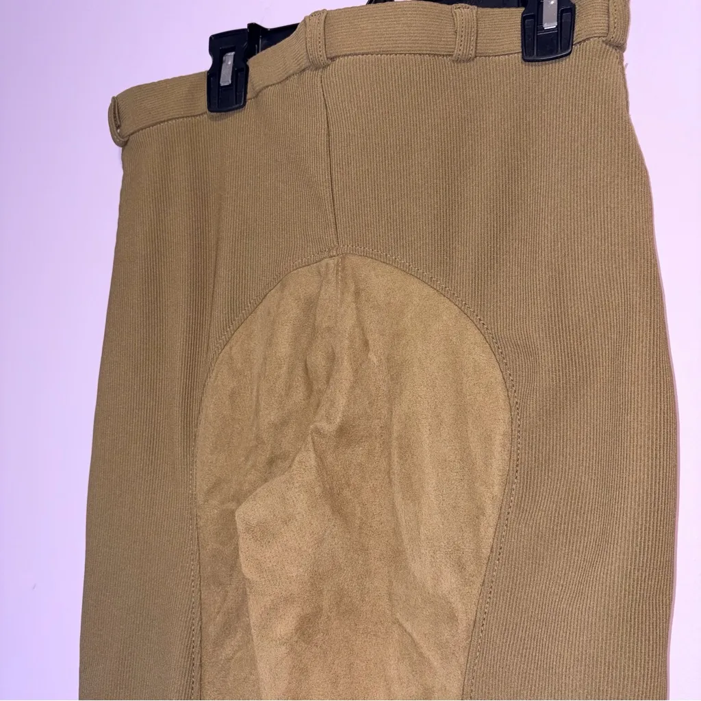 Tuff Rider Full Seat Breeches Ribbed Taupe Women Size 30 Equestrian Activewear Tan - Image 6