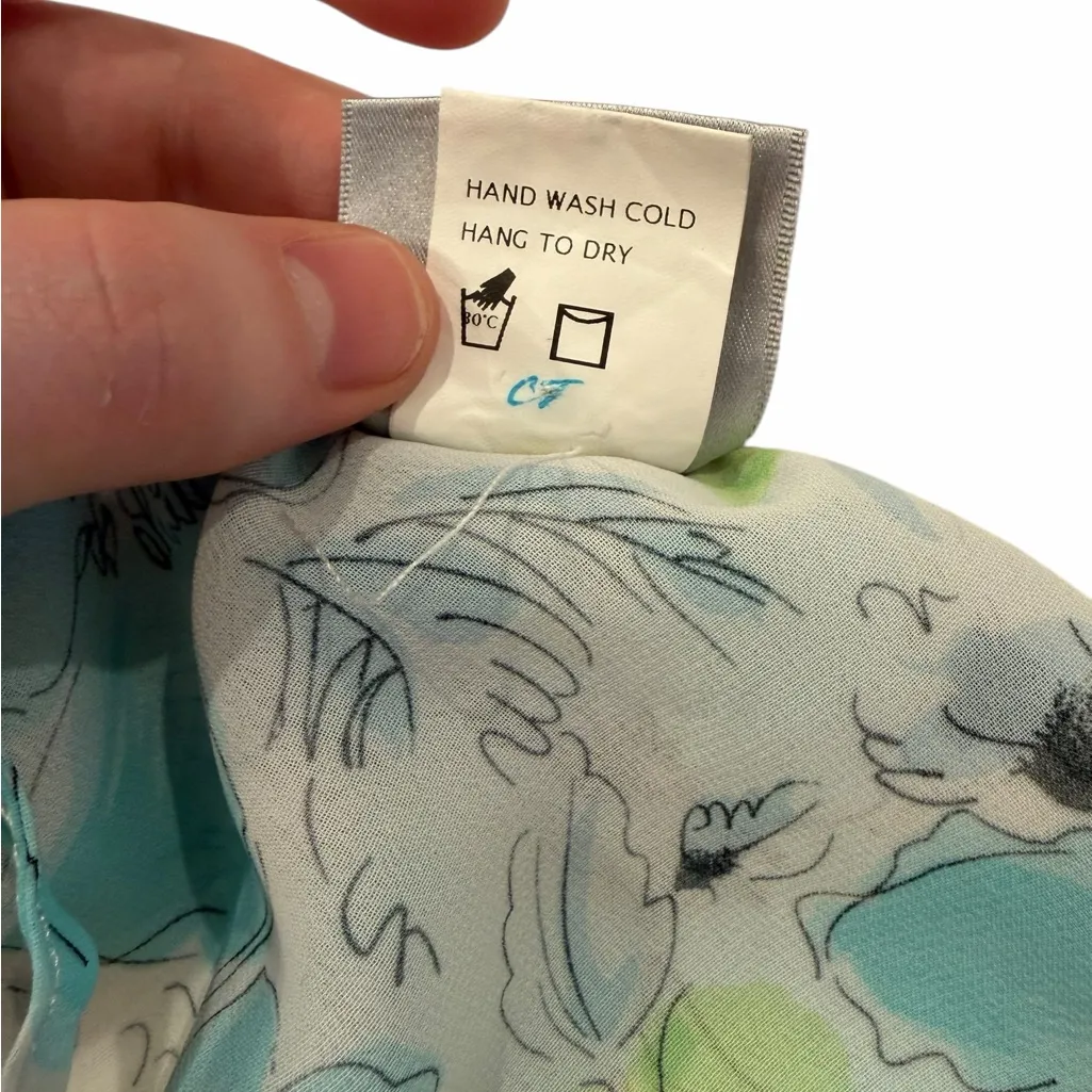 VTG Tailor B Moss Floral Cami Y2K 90s Forest Fairycore Blue Green Size Large - Image 11