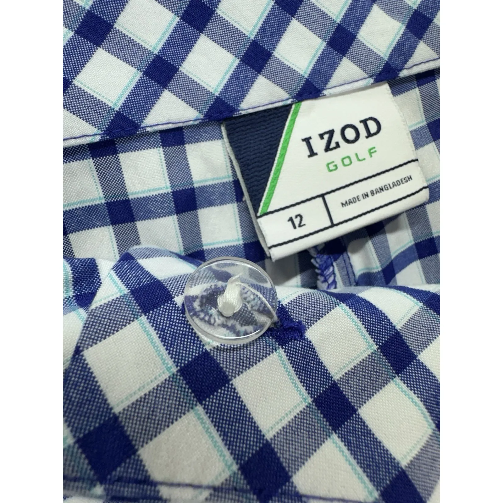 Izod Golf Bermuda Shorts‎ Women's 12 Blue & White Checked Mid Rise 10" Inseam - Image 7