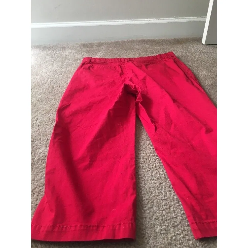 Kim Rogers Women's Casual Capri Crop Pants Bottoms Size 10 Red - Image 6