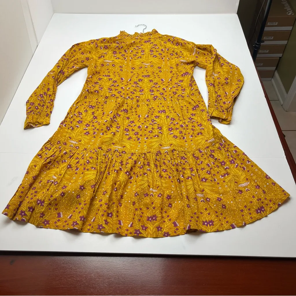 Roller‎ Rabbit Rhone Floral Dress Womens Size XS Cover-Up Long Sleeve Tassels - Image 9