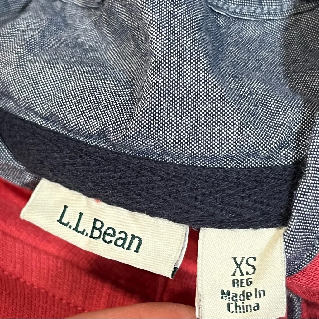 L.L. Bean Coral Red Pullover Rugby Sweater Women’s size XS - Image 6