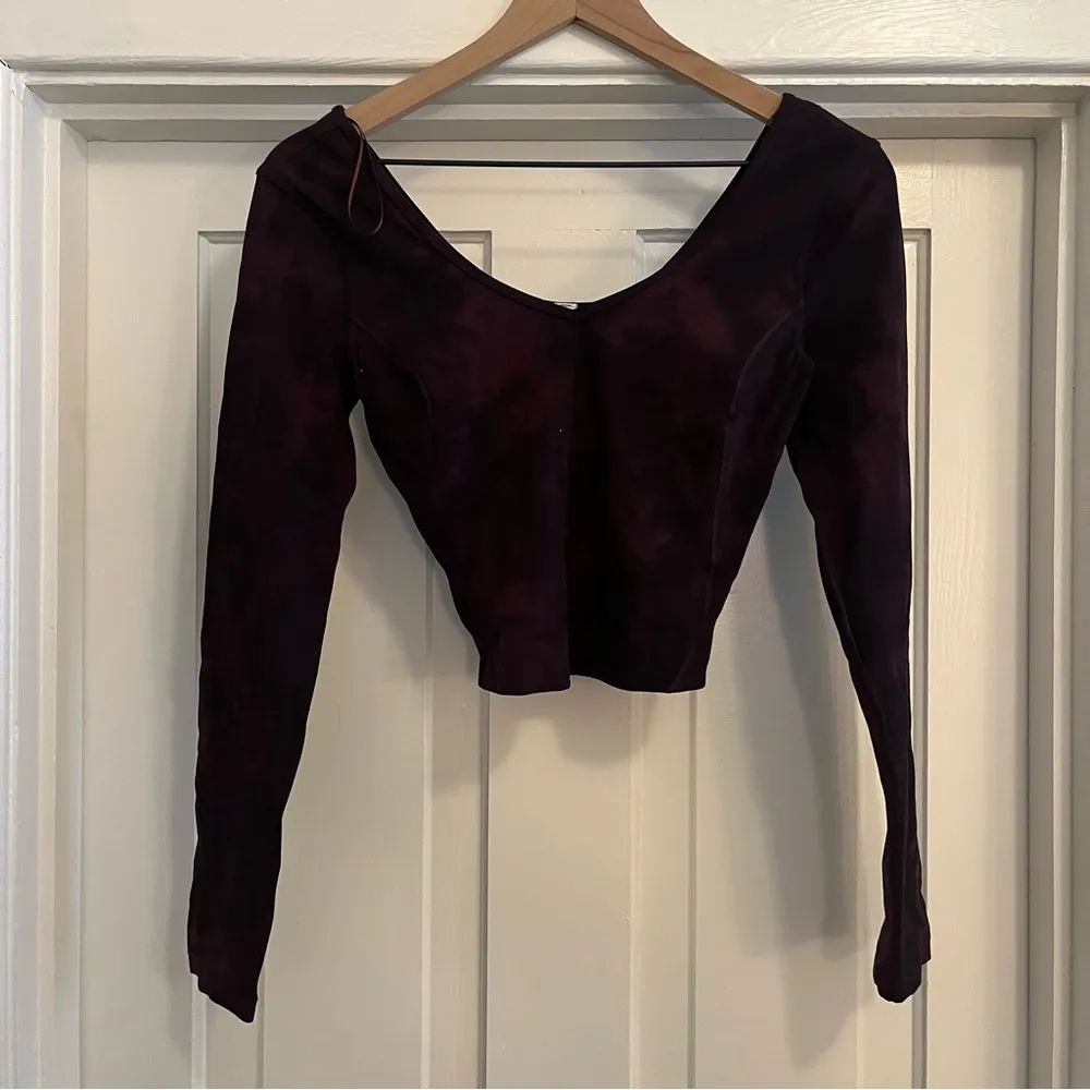 LULULEMON Align Long Sleeve Shirt Diamond Dye Cassis Black - Image 3