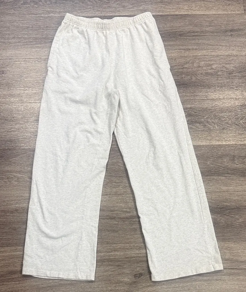 J. Galt Women's Wide Leg Gray Pants with Pockets High rise Cotton Pull on Size M - Image 1