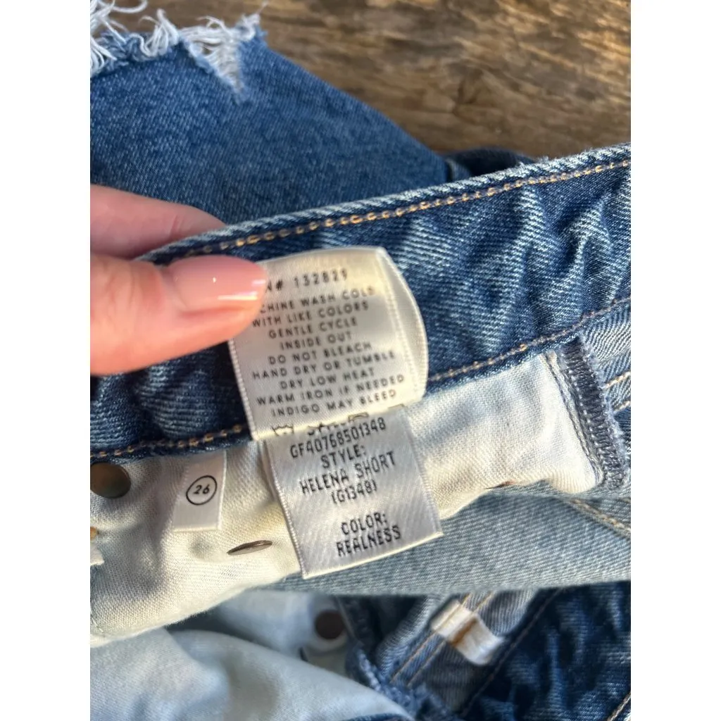 GRLFRND Helena Cut Off Jean Shorts Realness Blue Womens Size 26 - Image 11