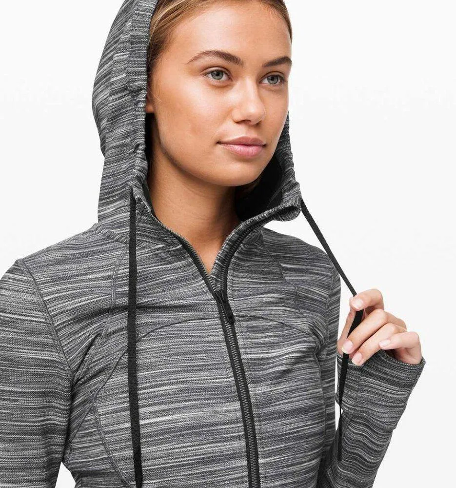 Hooded Define Jacket *Nulu Heathered Black/ White/ Gray - Image 2