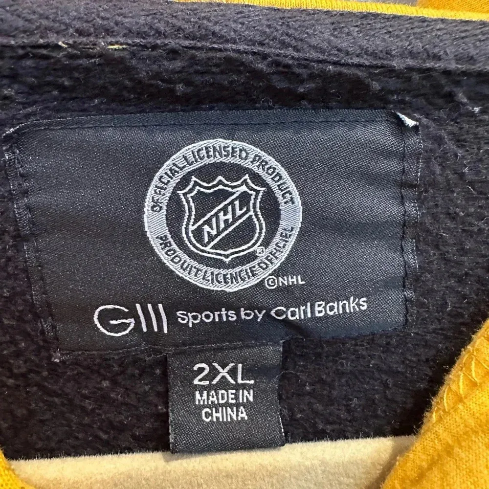 NHL Licensed by Carl Banks Boston Bruins Full Zip Hoodie Sweatshirt Size 2XL Black - Image 11